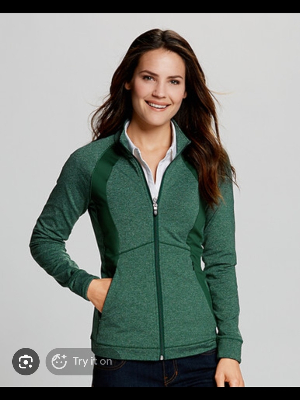 Cutter & Buck Dark Green Full-Zip Performance Jacket, Large